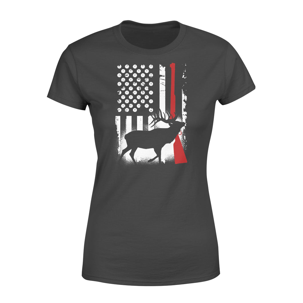 Elk hunting US gun flag