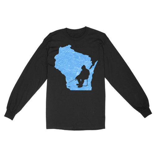 Wisconsin Ice Fishing Shirts, Winter Fishing Wisconsin State Love Fishing Long Sleeve - FSD2920 D06
