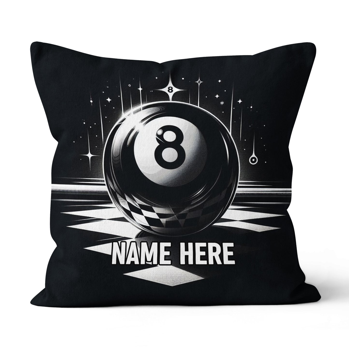 Billiard 8 Ball Pool Custom Name Black Pillow Best Billiard Pillow Gifts TDM0873