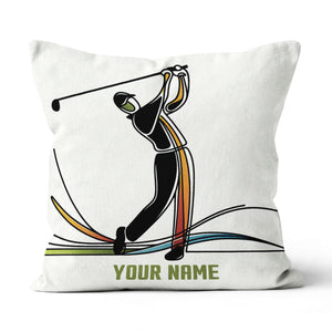 Colorful Continuous Golfer Custom Golf Pillow Personalized Golfing Gifts LDT1162