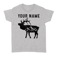 Load image into Gallery viewer, Elk Shirt Mountain Elk Custom Name Mens Womens Standard Women&#39;s T-shirt FSD1809D02