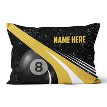 Load image into Gallery viewer, Personalized Grunge Yellow Black Billiard Pillows, Best 8 Ball Pillows TDM0910