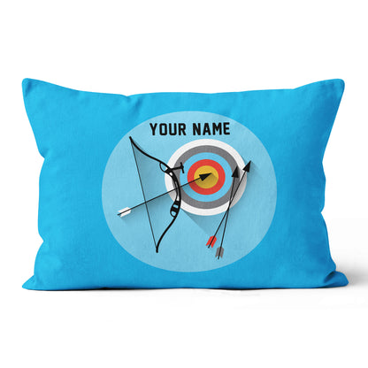 Personalized Archery Set Blue Pillow, Best Throw Pillows Archery Gifts TDM0763
