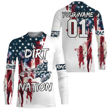Load image into Gallery viewer, Patriotic motocross jersey Dirt Nation UPF30+ custom American flag adult&amp;kid MX racing motorcycle NMS960