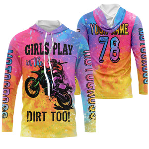 Women girls custom motocross jersey Girls Play in The Dirt Too UPF30+ dirt bike racing off-road NMS967