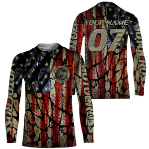 Adult&Kid custom Motocross jersey UPF30+ No Guts No Glory American flag MX dirt bike racewear| NMS926