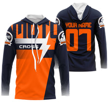 Load image into Gallery viewer, Custom motocross jersey orange UPF30+ men women kid dirt bike racing offroad motorcycle long sleeve NMS999
