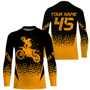 MX racing jersey personalized motocross UPF30+ adult&kid orange dirt bike off-road motorcycle| NMS875