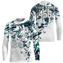 Load image into Gallery viewer, Personalized motocross jersey blue camouflage kid adult UPF30+ MX racing dirt bike off-road NMS984
