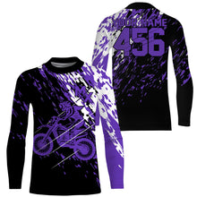 Load image into Gallery viewer, Personalized dirt bike jersey adult&amp;kid UPF30+ Motocross biker girl MX racing off-road - Purple| NMS911