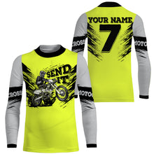 Load image into Gallery viewer, Custom dirt bike jersey Send It green UPF30+ men women kid motocross racewear off-road motorcycle NMS971