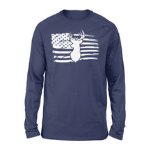 Load image into Gallery viewer, Deer hunting American flag Long sleeve Deer head - FSD1227D05