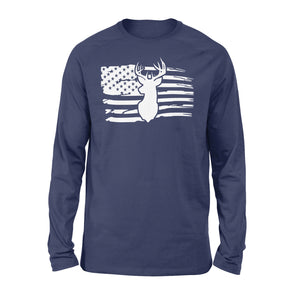 Deer hunting American flag Long sleeve Deer head - FSD1227D05