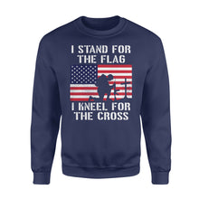 Load image into Gallery viewer, I Stand for The Flag I Kneel for The Cross  Shirt Patriotic Military NQS161