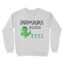 Load image into Gallery viewer, Daddysaurus like a normal dad but more awesome, funny cute shirt for dad D05 NQS1764 - Standard Crew Neck Sweatshirt