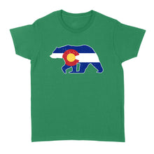 Load image into Gallery viewer, Colorado bear hunting Women&#39;s T-shirts, CO State Flag Bear Hunter - NQSD233