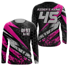 Load image into Gallery viewer, Customizable Motocross jersey kid men women UPF30+ off-road dirt bike extreme pink MX racing shirt PDT263