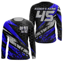 Load image into Gallery viewer, Customizable Motocross jersey kid men women UPF30+ off-road dirt bike blue MX racing shirt PDT264