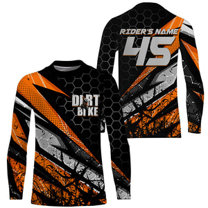 Personalized Motocross jersey kid men women UPF30+ off-road dirt bike orange MX racing shirt PDT265