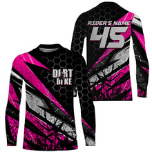 Load image into Gallery viewer, Customizable Motocross jersey kid men women UPF30+ off-road dirt bike extreme pink MX racing shirt PDT263