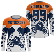 Load image into Gallery viewer, Personalized MX jersey UPF30+ kid men women dirt bike racing orange motocross off-road shirt PDT262