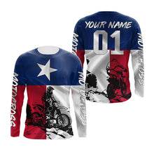 Load image into Gallery viewer, Texas Flag Motocross Jersey UPF30+ Custom Name &amp; Number Dirt Bike Motorcycle Racing Shirt NMS1320