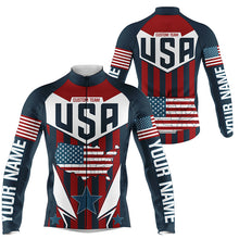 Load image into Gallery viewer, American cycling jersey Men with 3 pockets UPF50+ USA bike shirt Custom reflective bicycle clothes| SLC200