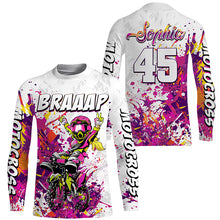 Load image into Gallery viewer, Brap Girl Personalized Motocross Jersey UPF30+ Women Biker MX Racing Off-road Dirt Bike Shirt NMS1195