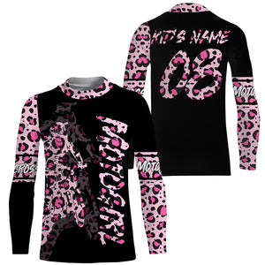 MotoGirl Personalized Jersey UPF30+ Motocross Girl Leopard Dirt Bike Riding Shirt Women Bikers NMS1286