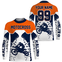 Load image into Gallery viewer, Personalized MX jersey UPF30+ kid men women dirt bike racing orange motocross off-road shirt PDT262