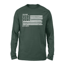 Load image into Gallery viewer, South Dakota Pheasant Flag custom Name long sleeve shirt  - FSD1161