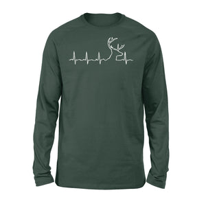 Men’s Buck Pulse Shirt, Deer Pulse Heartbeat Buck Long sleeve, Gift for Hunter - FSD1365D06