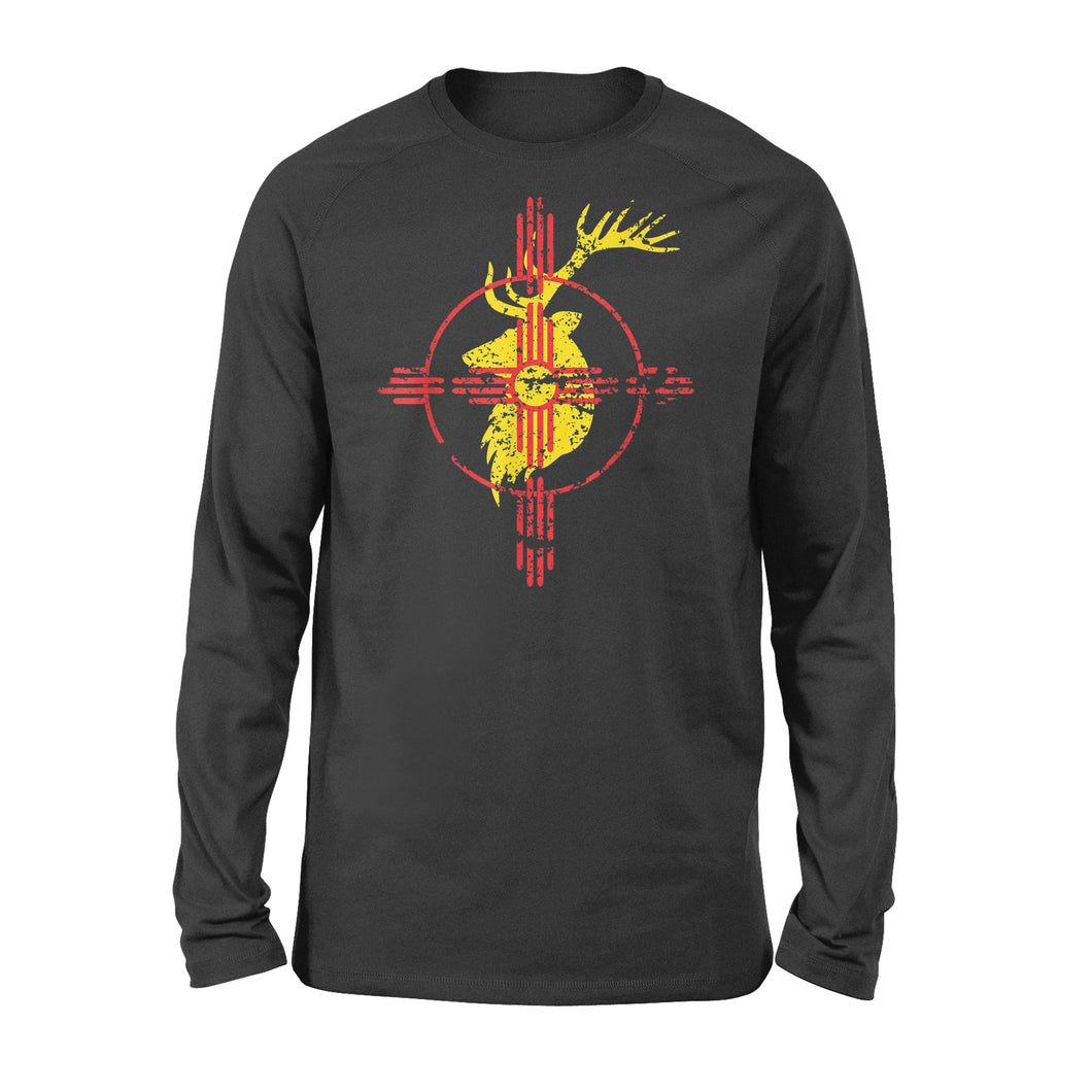 New Mexico State Flag Elk Hunting Zia Symbol Long sleeve - FSD1180 D06