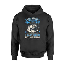 Load image into Gallery viewer, Funny Fishing poem Hoodie shirt - &quot; Roses are red, violets are blue, I can&#39;t rhyme but I love fishing&quot; - best gift ideas for fishing lovers - SPH18