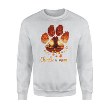Load image into Gallery viewer, Custom dog&#39;s name dog paws mom autumn halloween personalized gift - Standard Crew Neck Sweatshirt
