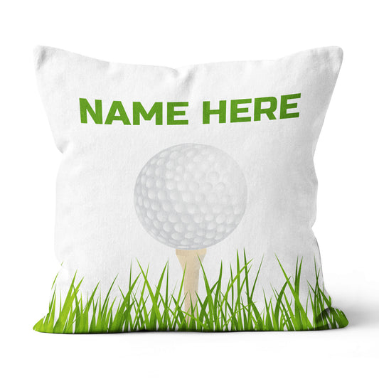 Green Golf Ball On Tee Personalized Pillow For Golfers Custom Golf Gifts LDT1215