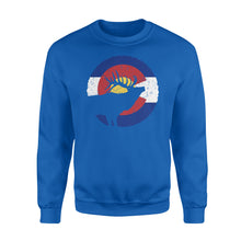 Load image into Gallery viewer, Colorado Elk Hunting Sweatshirt, CO State Flag Hunter - NQSD232