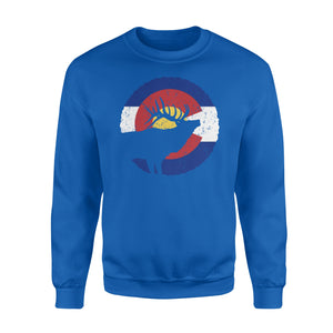 Colorado Elk Hunting Sweatshirt, CO State Flag Hunter - NQSD232