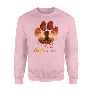 Custom dog's name dog paws mom autumn halloween personalized gift - Standard Crew Neck Sweatshirt