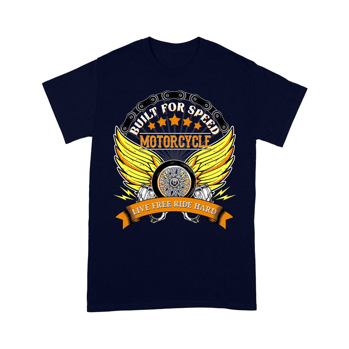 Motorcycle Men T-shirt - Live Free Ride Hard Cool Biker Shirt, Motocross Off-road Racing Tee Shirt| NMS151 A01