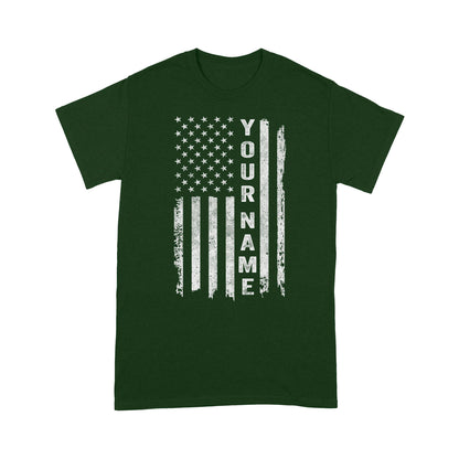 Custom name American flag shirt, personalized American patriot T-shirt, birthday gift, Christmas gift for dad, mom - NQS1290