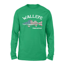 Load image into Gallery viewer, Walleye fishing US flag quarantined shirts
