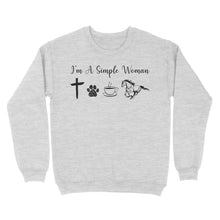 Load image into Gallery viewer, I am a simple women dog, coffee, horse shirt, horse girl shirt D06 NQS1674 - Standard Crew Neck Sweatshirt