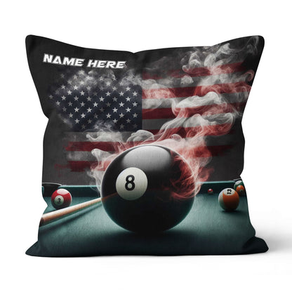 Customized Patriotic US Flag Billiard Pillows, 8 Ball Pool Throw Pillows TDM0841