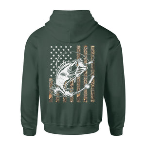 Bass Camouflage USA Flag bass fishing - Standard Hoodie