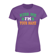 Load image into Gallery viewer, Kiss me I&#39;m Irish Customize Name shirt Perfect gift for St Patrick&#39;s day - Standard Women&#39;s T-shirt