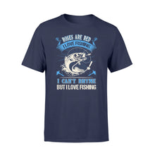 Load image into Gallery viewer, Funny Fishing poem T-shirt - &quot; Roses are red, violets are blue, I can&#39;t rhyme but I love fishing&quot; - best gift ideas for fishing lovers - SPH18