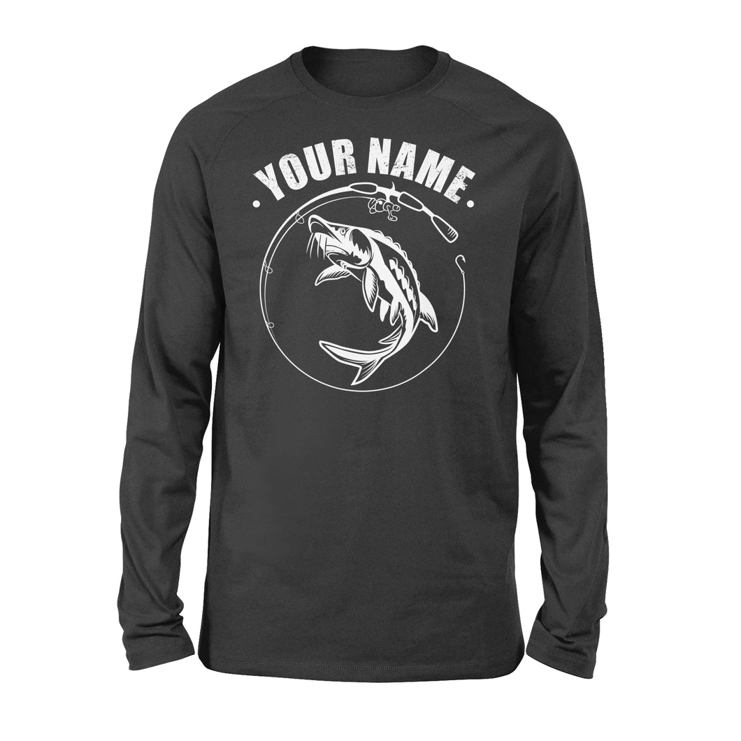 Custom name sturgeon fishing tattoos shirt Long Sleeve shirt - NQSD310