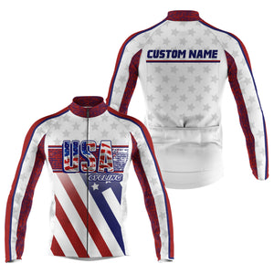 Personalized American men women Cycling jersey with 3 pockets Full zipper UPF50+ USA bike shirts| SLC181