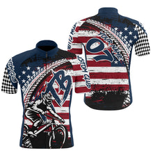 Load image into Gallery viewer, American MTB cycling jersey mens UPF50+ Reflective mountain bike gear with pockets USA biking tops| SLC93